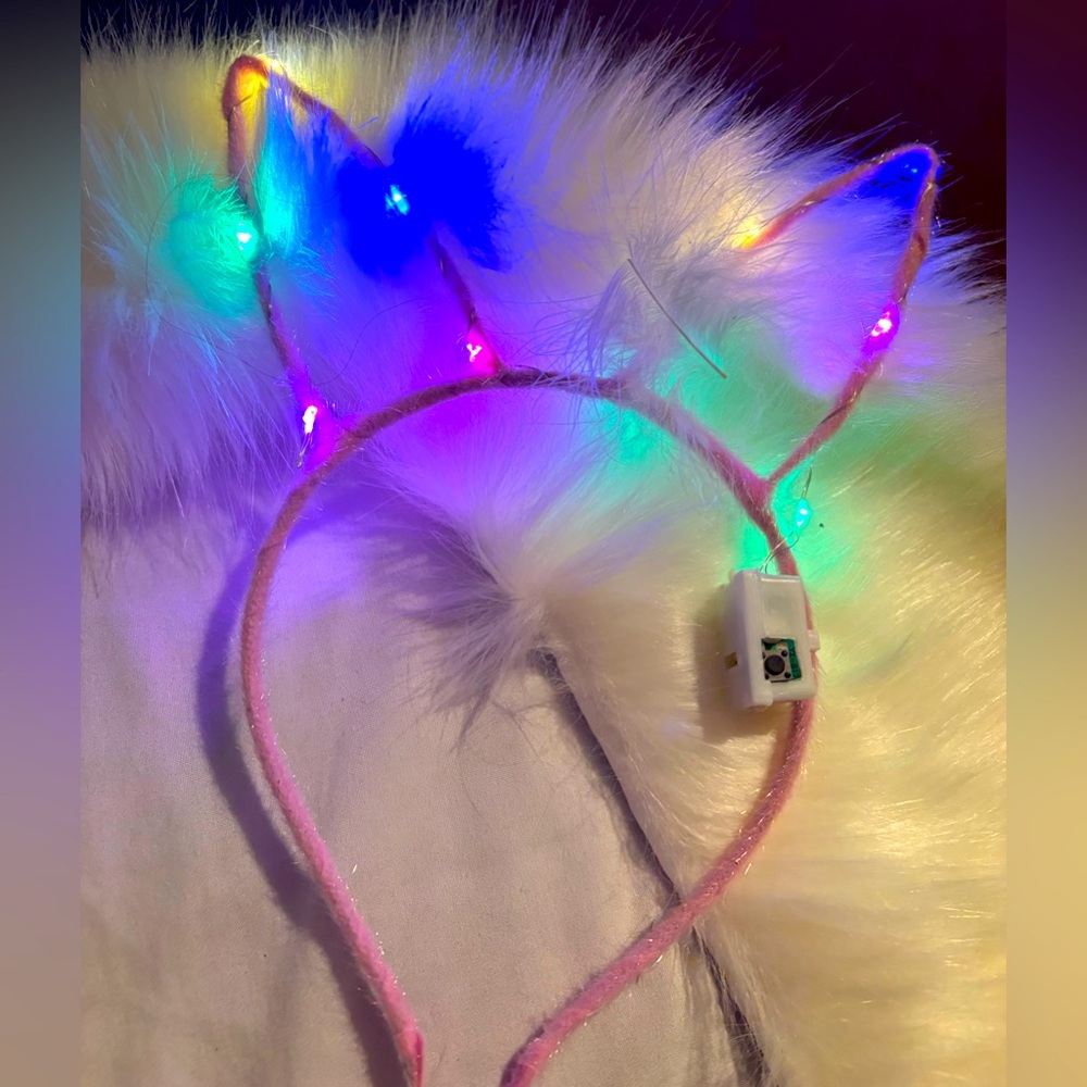 Colorful LED Cat Ear Headband